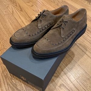 Mens Italian suede leather creeper style oxfords O'Keeffe Size 9 leather lined